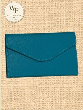 Zoppen Teal Travel Wallet Passport Document Organizer Envelope Clutch